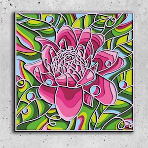 Peony flower 3D Mandala svg file,floral SVG files for Cricut,layerd flower file for cnc router,layered svg files for cutting mandala,