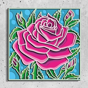 Rose 3d Mandala svg, Floral Layered Files for Cricut,Flower 3d Mandala svg,Mandala svg