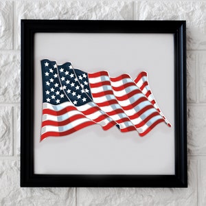 Cutting File American Flag Layered SVG 3D Layer Plywood Cutting Paper Cutting SVG File 3D Plywood Mandala,3D Shadow box SVG,Paper cut svg