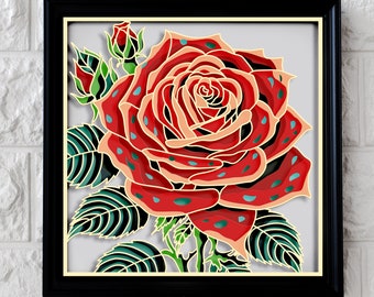 Rose 3d Mandala svg,Layered SVG Files for Laser or Cricut CNC Router, Flower Layered Paper Files for Cricut,