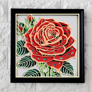Rose 3d Mandala svg,Layered SVG Files for Laser or Cricut CNC Router, Flower Layered Paper Files for Cricut,