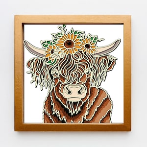 Highland Cow Layered Laser Cutting File,3D Plywood Cow Template, CNC Router DXF,3D Layered Cow Layered Dxf, Dwg Plywood Cutting SVG File ,