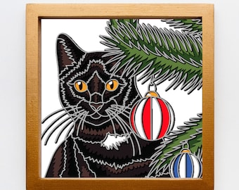 Katt svg, Kärlekskatt 3d laser svg, lager-svg-filer för laser eller Cricut CNC-fräs, djur 3d svg laserfiler