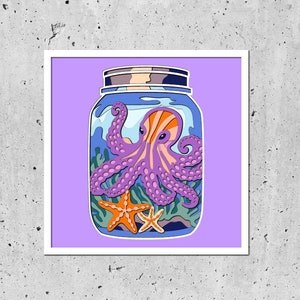 3D Sea Shadow Box SVG,Sea Creatures 3d Svg,Nautical svg, Cricut Silhouette,Octopus 3D Svg,Aquarium Jar Shadow Box