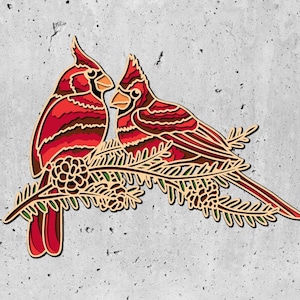 3d CARDINAL svg, Archivo de corte Mandala de Navidad, Corte de madera contrachapada, Corte de papel, Archivo SVG, Mandala de madera contrachapada 3D, Capa 3D