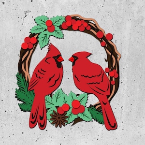 3d CARDINAL svg, Archivo de corte Mandala de Navidad, Corte de madera contrachapada, Corte de papel, Archivo SVG, Mandala de madera contrachapada 3D, Capa 3D