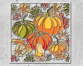 Papercut for cutting SVG files for Cricut or CNC Router,Pumpkins 3d files, Autum Life Decor 3D Mandala SVG Files,