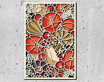 Papercut for cutting SVG files for Cricut or CNC Router,Pumpkins 3d files, Autum Life Decor 3D Mandala SVG Files,