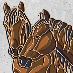 Horse layered SVG,Horse Mandala cut file , Plywood cutting , Paper cutting , SVG file , 3D plywood mandala , 3D layer