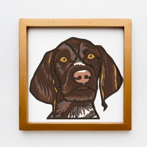 Perro alemán con revestimiento duro SVG en capas 3D para cartón / Pet 3D Papercraft / Archivo SVG para Cricut / Perro 3D en capas SVG / Perro Mandala Archivos