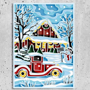 Snowman 3D Mandala svg files, Snowman Smile 3D svg, Laser cutting layered panel, Winter 3D svg files