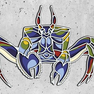 Crab 3D Mandala SVG Files, Laser Cut Template Files, Layered CNC Router ...