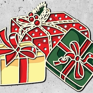 Christmas Gifts 3D Mandala svg files,Gifts 3D svg, laser cut layered panel, winter 3D svg files