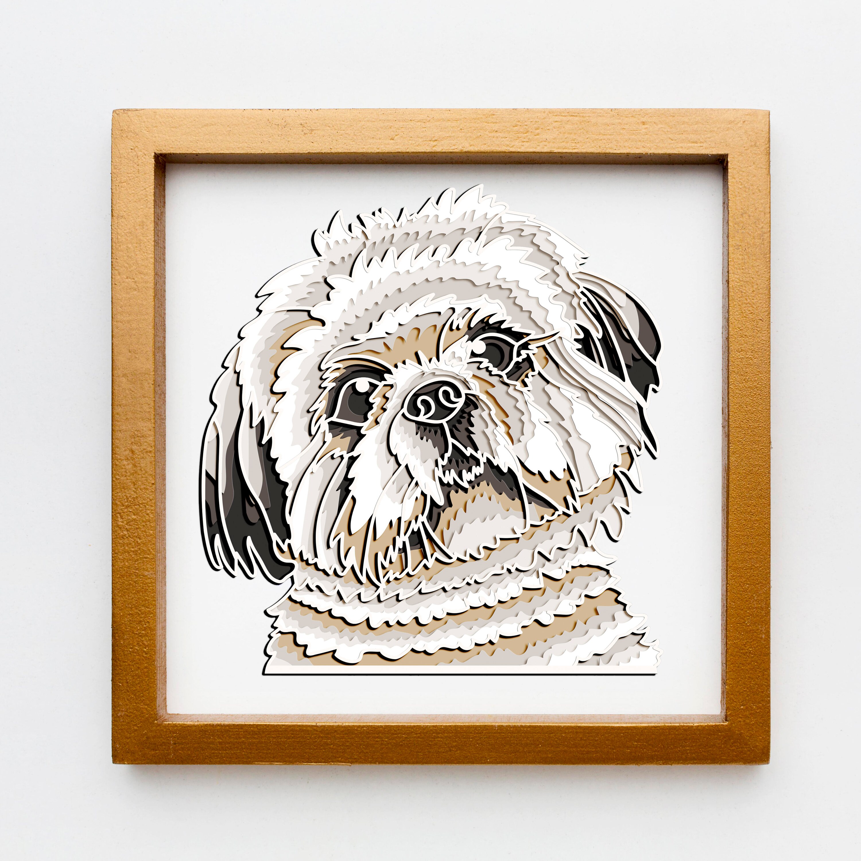 Shih Tzu 3D Layered SVG for Cardstock,pet Memorial Box,colorful Shih ...