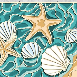 3d Sea Shell Cnc Router Sea Shells and Starfish 3D Mandala Svg Files, DXF Templates for CNC ...