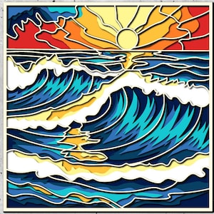 Seascape 3D Mandala SVG-Dateien, Laser geschnitten Vorlage-Dateien, Multi-Layer-cnc-fräser svg, 3D Sperrholz Mandala, 3D-Layer