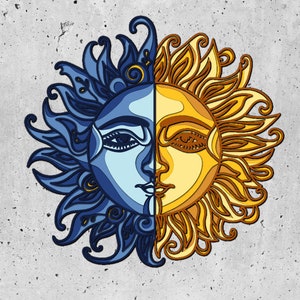Sun and Moon 3D Mandala svg files, DXF templates for CNC router,laser cut layered panel, SVG files,