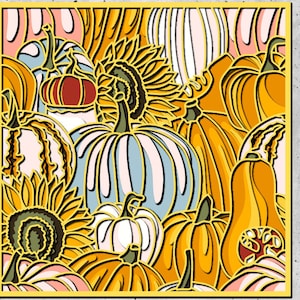 Papier découpé pour couper des fichiers SVG pour Cricut ou routeur CNC, fichiers 3D citrouilles, fichiers SVG Mandala 3D automne,