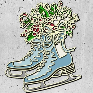 Patines 3D en capas SVG para cartón, patines coloridos archivos SVG en capas 3D /Skates Mandala,Skates Pop Art