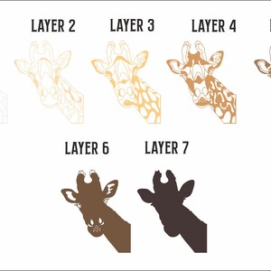 Giraffe SVG Files, Laser Cut Template Files, Layered CNC Router Svg, 3D ...