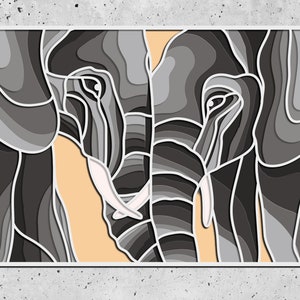 Elefante 3D Mandala Archivos SVG, Archivos de plantilla de corte láser, Enrutador CNC en capas svg, Mandala de madera contrachapada 3D, Capa 3D