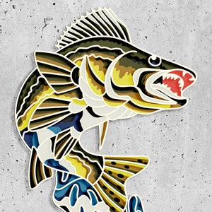Walleye Cnc Router Files Walleye Fish Layered SVG 3d, 3D Mandala Svg, CNC Milling Station DXF ...