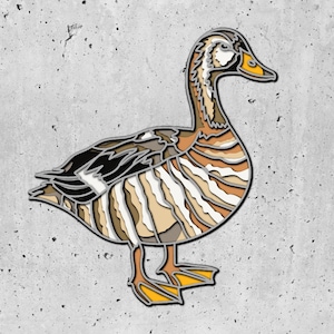 SVG de pato en capas 3D para tarjetas, imágenes coloridas de animales de granja, artesanía de papel 3D de pato curioso, para cricut, para silueta, decoraciones de granja,