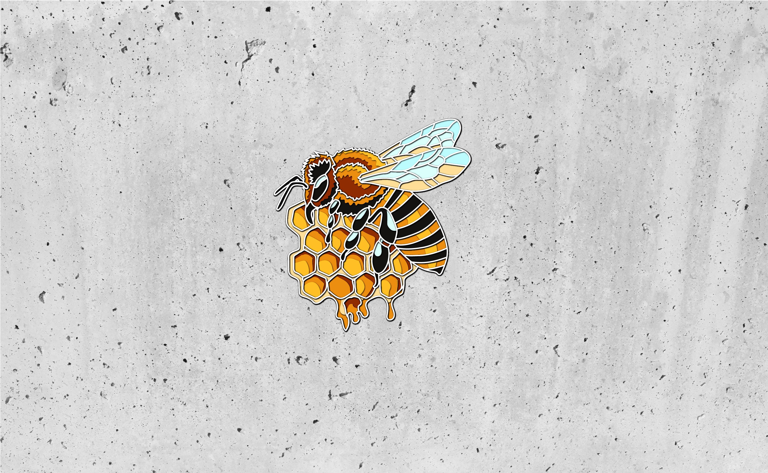 3D Bee Shadow Box SVG Layered Svg,honey Comb 3d Svg,papercut Svg ...