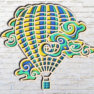 Balloon 3D Mandala svg files,Dxf templates for Cnc router,Balloon laser 3d files