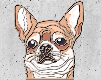 Chihuahua 3D Layered SVG,Colorful Dog 3D Mandala,Pets Layer Cardboard,SVG For Cricut,For,3D Dog Shadow Box,3D Dog Pop Art,Silhouette