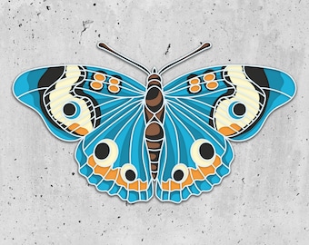 3d butterfly Mandala Svg, 3d mandala svg, dxf templates, butterfly svg files, butterfly dxf, Zentangle 3d layered svg files for CNC router