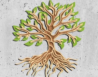 3D Tree of Life SVG  Layered Mandala Svg Files for Cricut Laser Cut Family Tree Svg 3D Mandala Svg