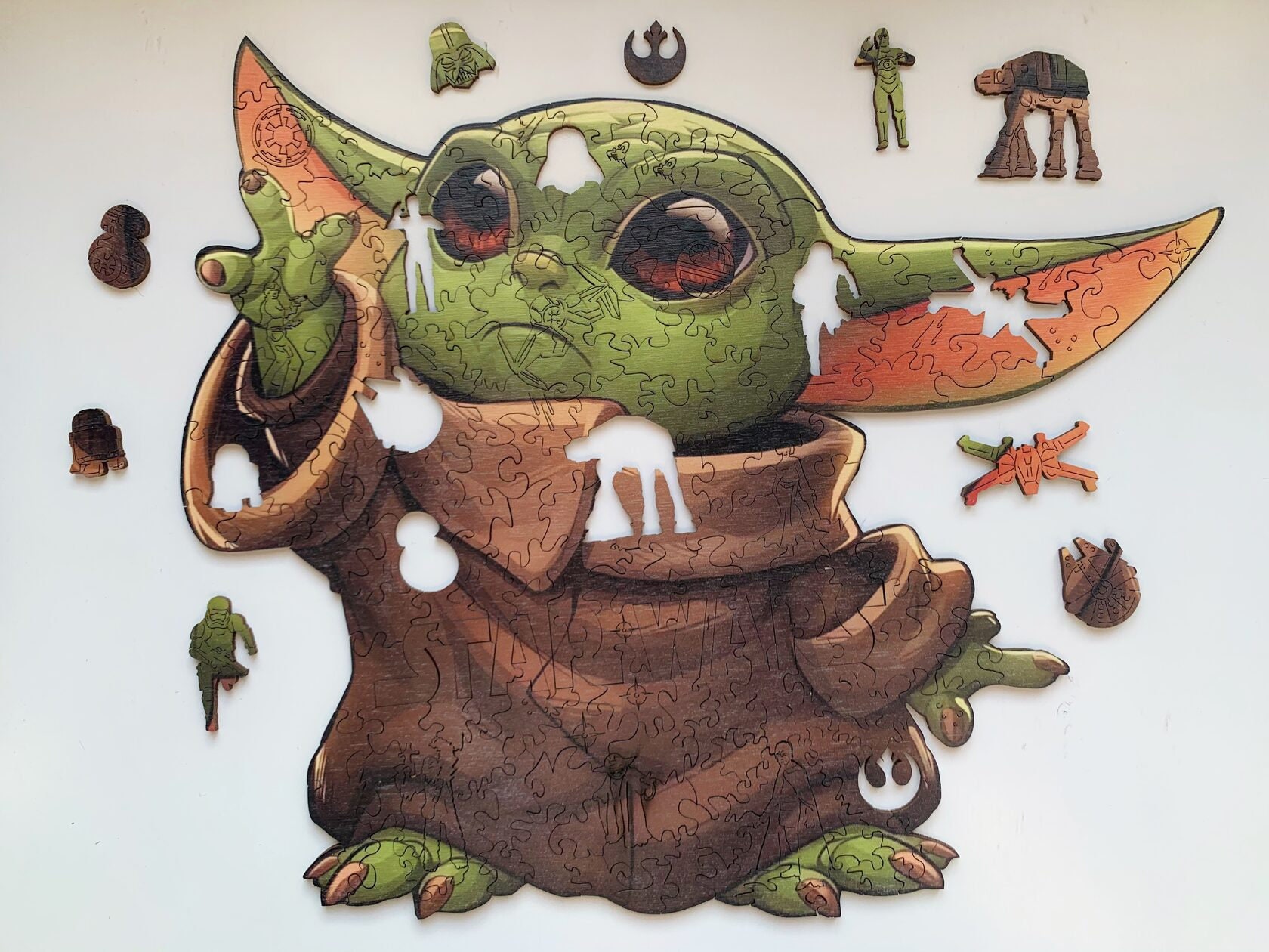 Baby Yoda Wooden Puzzle Yoda Puzzle for Adults Unique Etsy