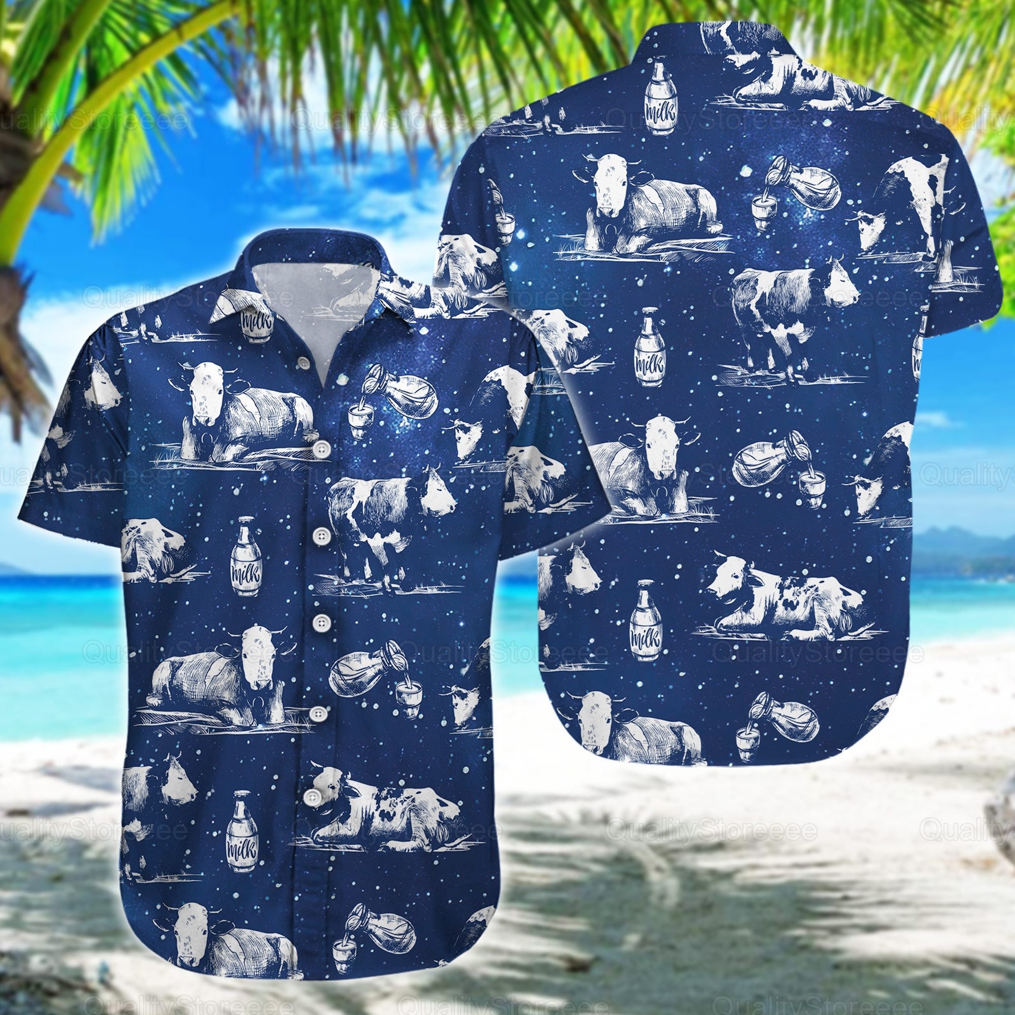 Discover Cow Hawaiian Shirt, Cow Beach Shirt, Cow Button Up, Cow Lover, Hawaii Honeymoon Shit