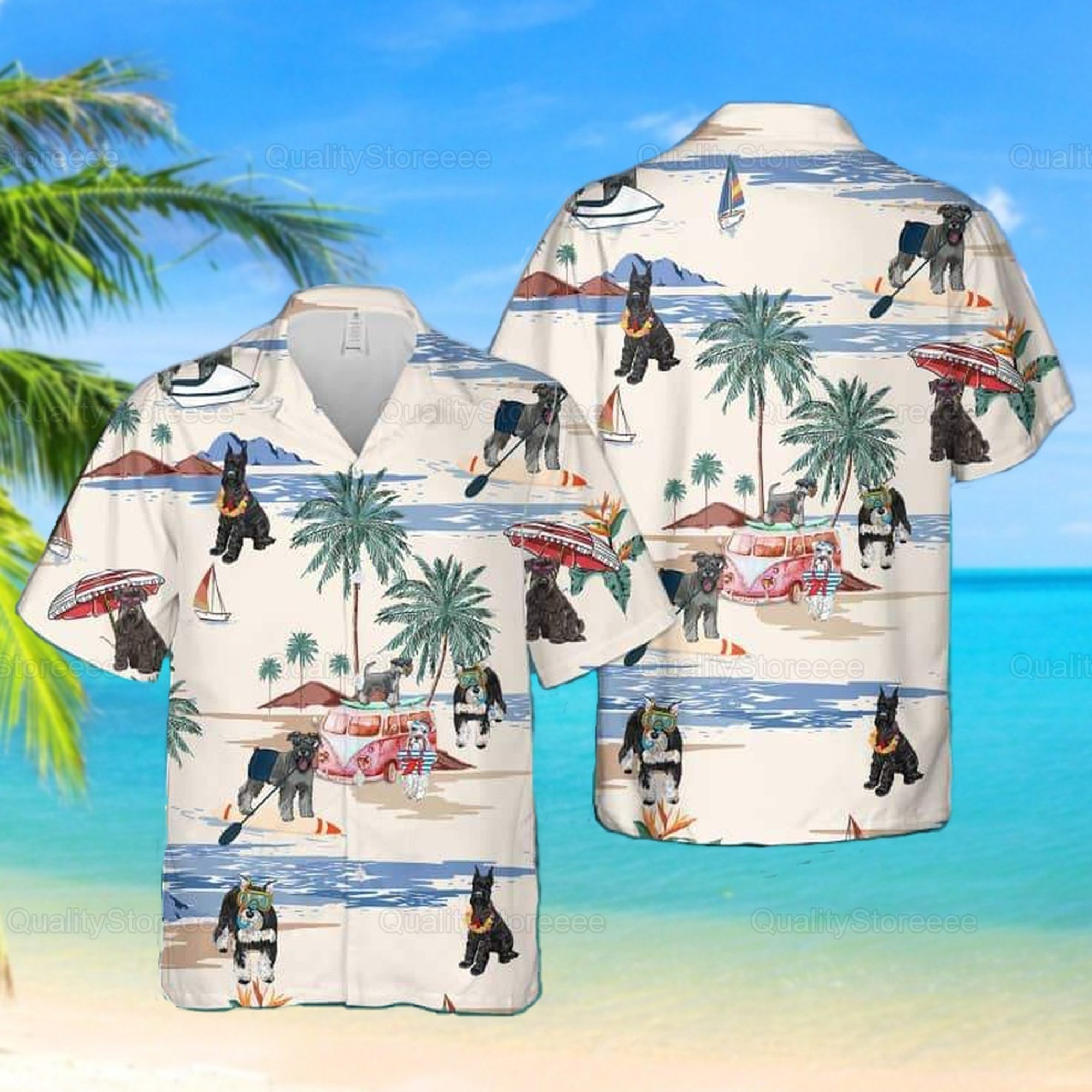 Schnauzer Hawaiian Shirt