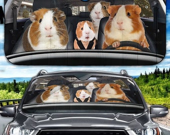 Guinea Pig Car Sunshade, Guinea Pig Lover, Guinea Pig Car Decoration, Car Windshield, Guinea Pig Sunshade, Gift For Her LNG292111A20