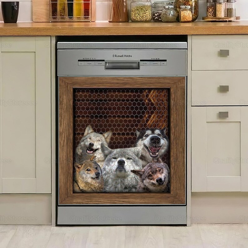 Wolf Dishwasher Cover Wolf Kitchen Dishwasher Gift for Her Etsy