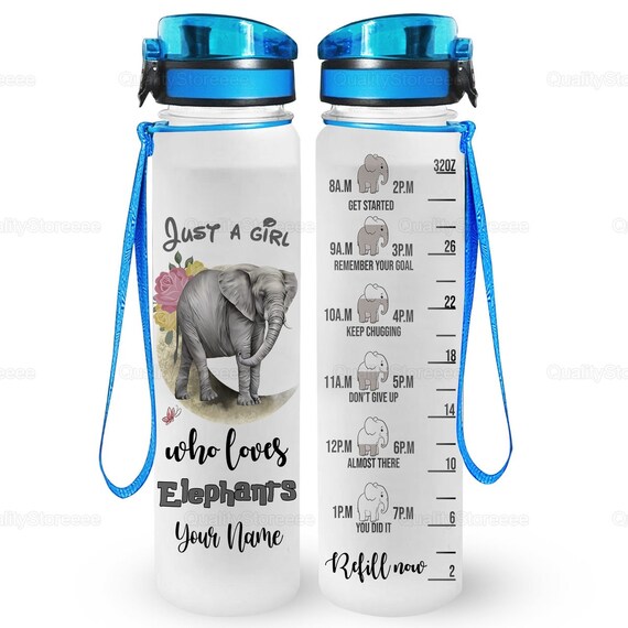 Elephant Tumbler Elephant Cup Elephant Water Bottle Tracker Custom