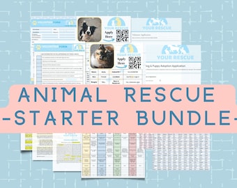 Tierrettung Starter-Vorlagen, Volunteere and Adoption Forms (Digitaler Download)