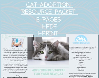 Katzenadoptions-Ressourcenpaket, Rettungsvorlage (digitaler Download)