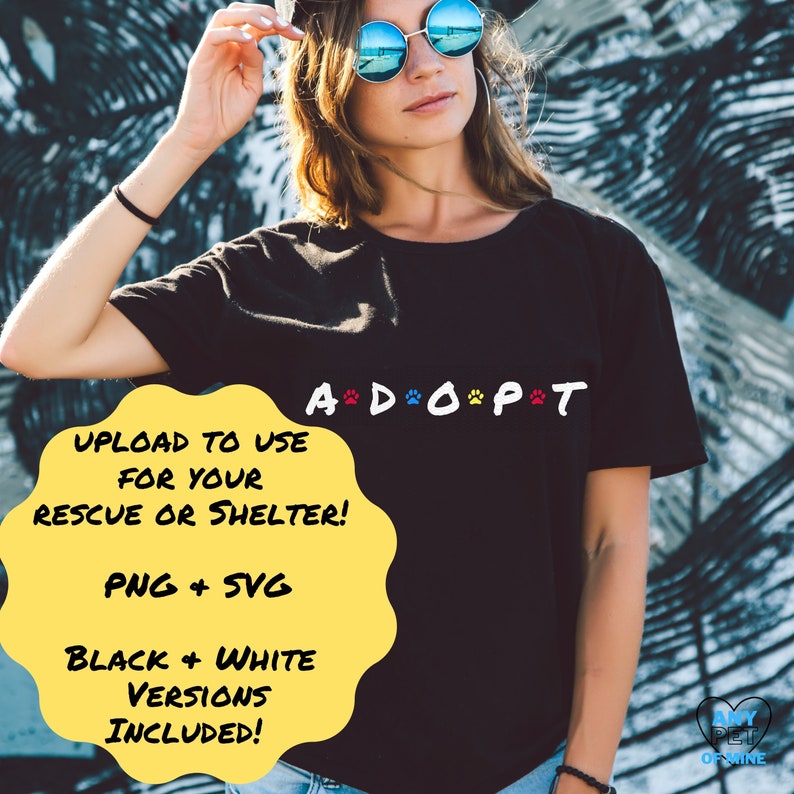 Friends Adopt Pet Rescue SVG PNG | Animal Rescue Merchandise (digital ...