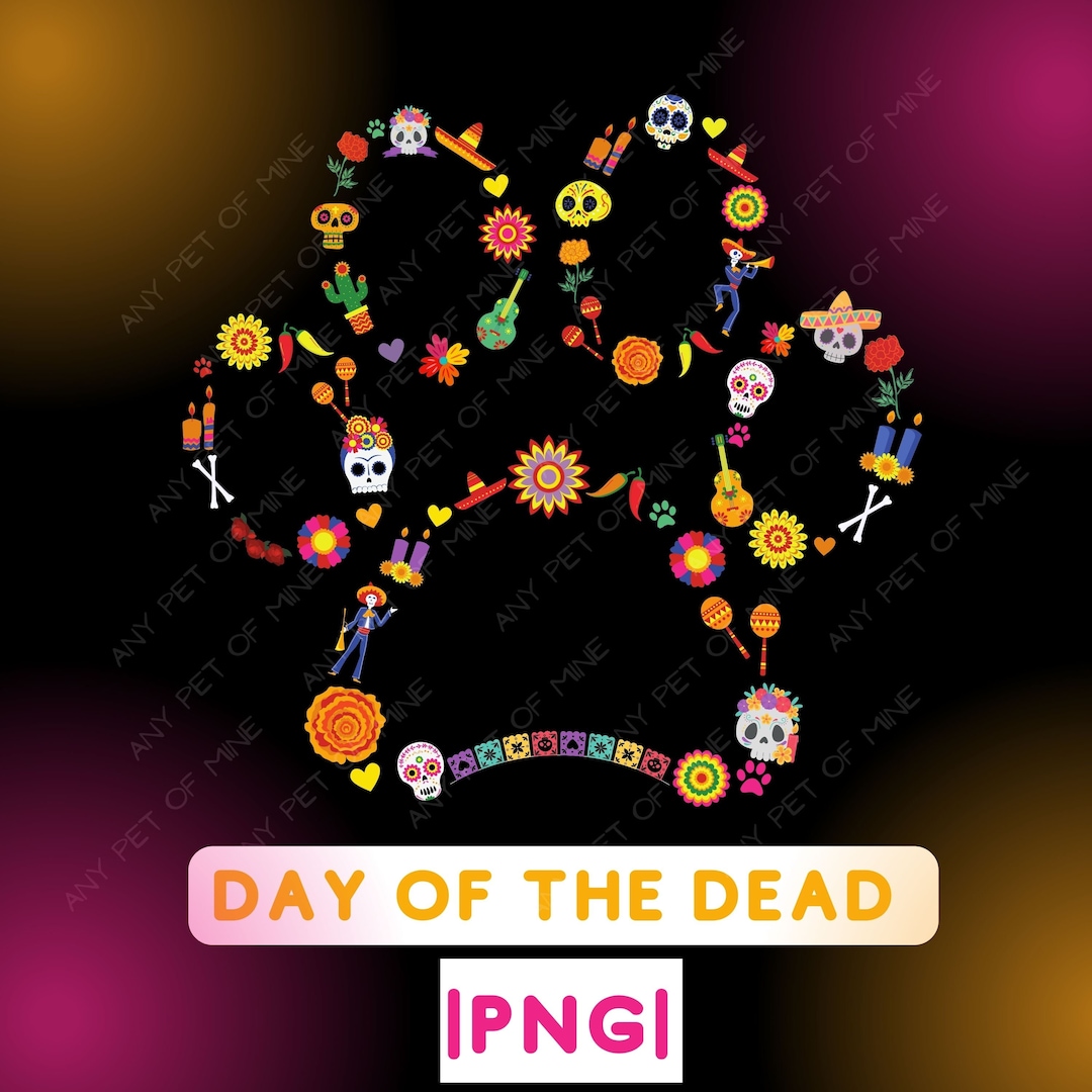 Day of the Dead Png | Dog Paw PNG | Halloween Paw PNG | Animal Rescue ...