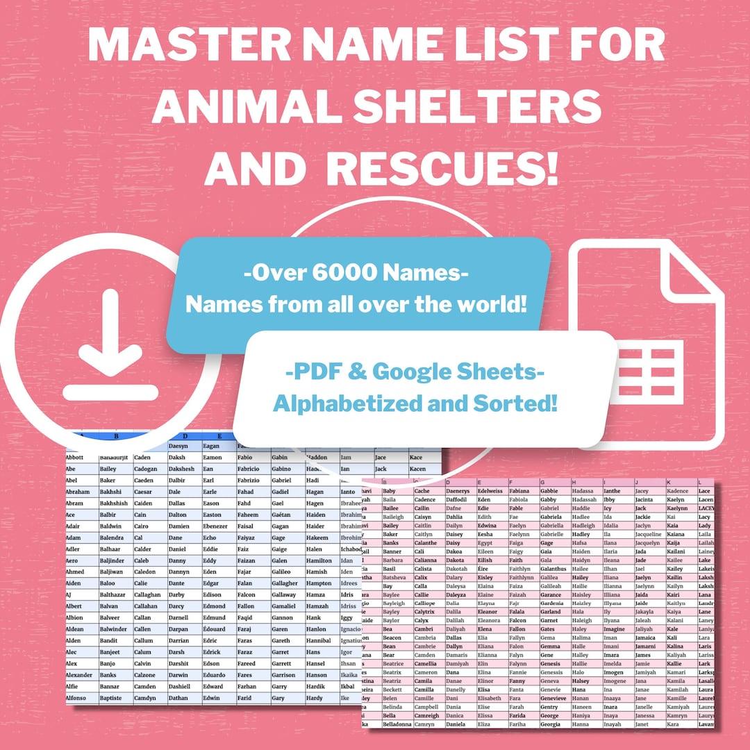 Animal Shelters and Animal Rescues | Unique Pet Name List | Animal ...