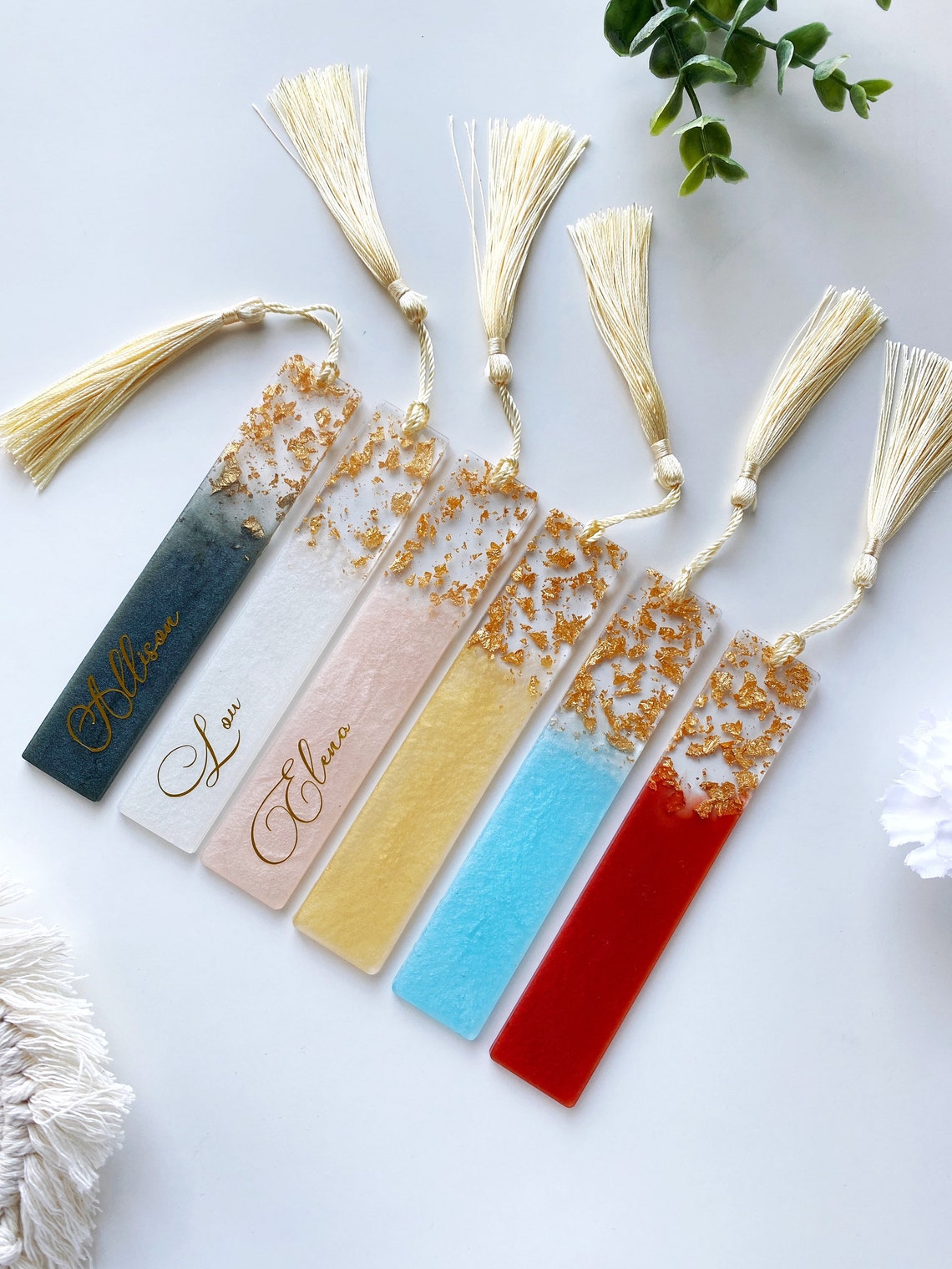 Personalized Resin Bookmark Etsy