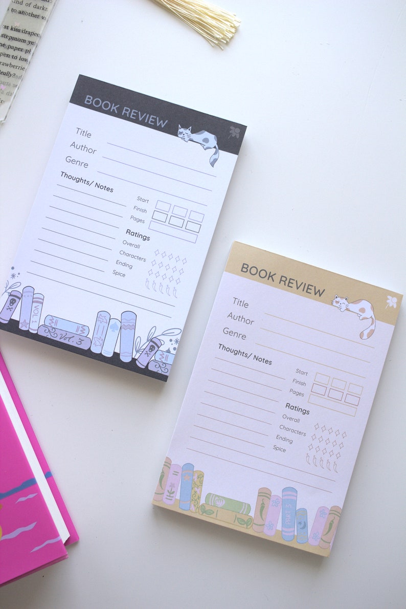 Book Review Notepad - Etsy