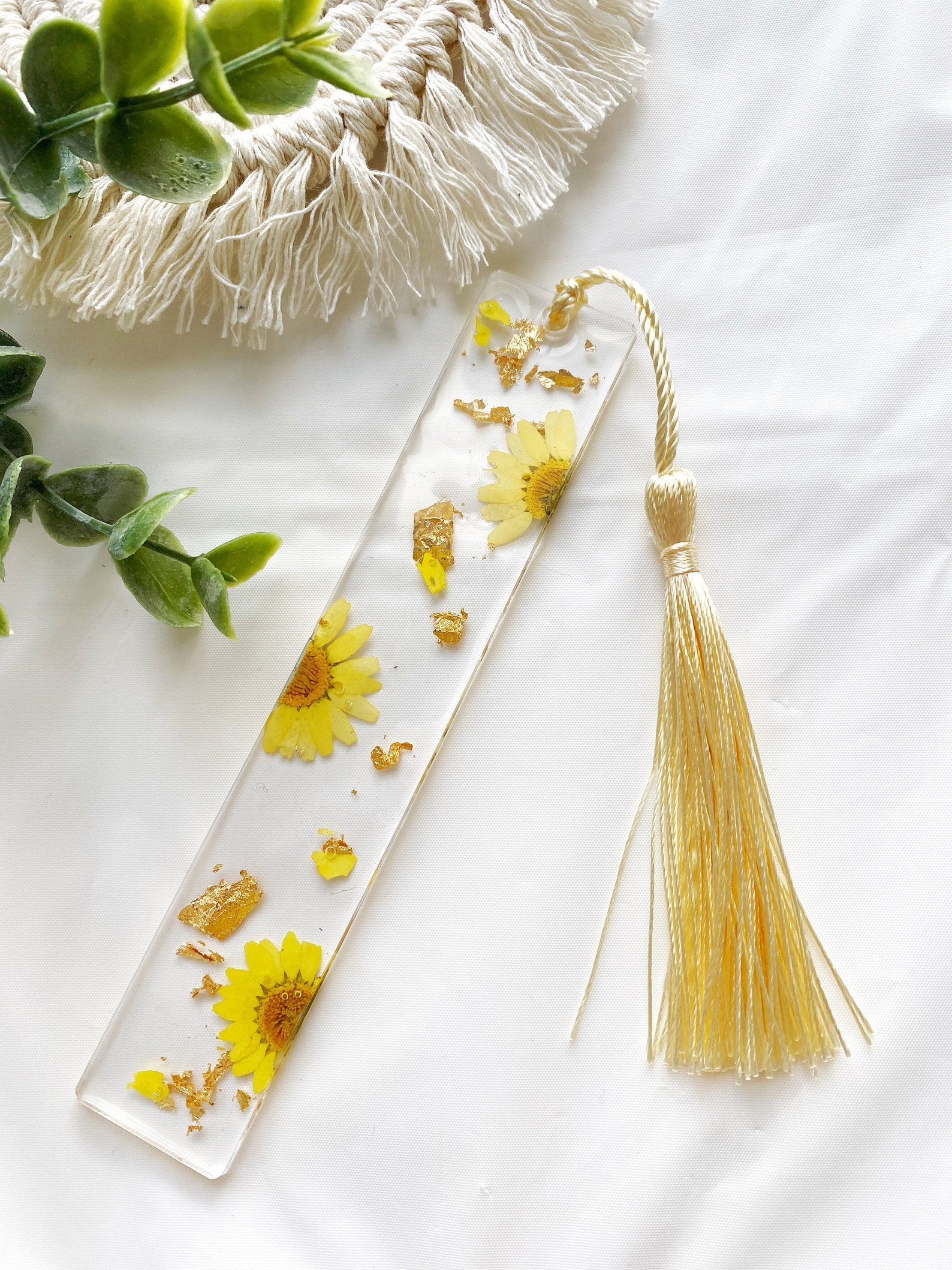 Personalized Resin Bookmarks Floral Foil Flakes Etsy