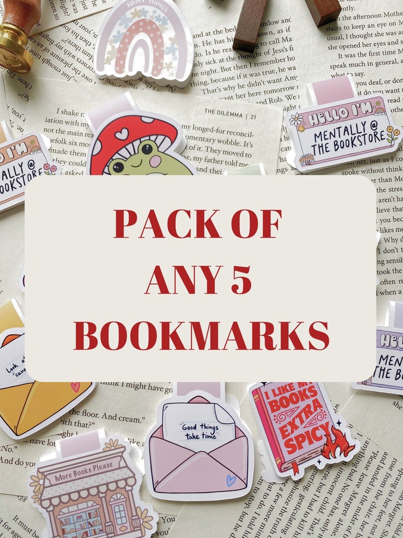 Magnetic Bookmarks PACK OF 5 - Etsy