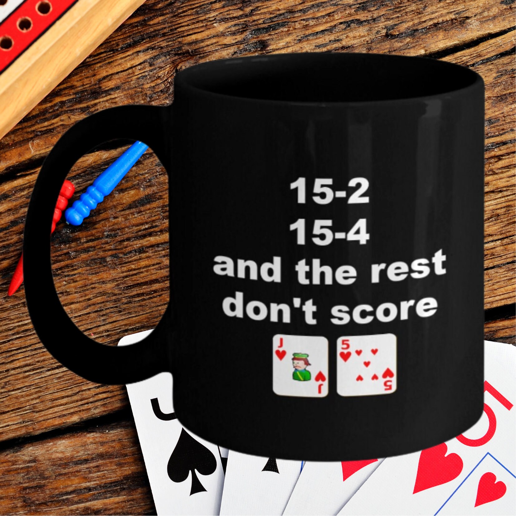 Cribbage Black Coffee Mug, Cribbage Mug, Cribbage Player, Cribbage Gift