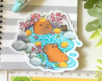 Cute Capybara Vinyl Sticker | capybara decal |capybara gift | Laptop sticker| Car sticker| Weatherproof