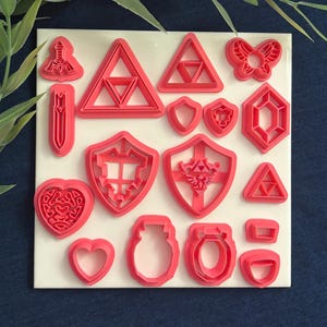 Zelda Inspired Polymer Clay Cutters | Retro Hero Adventure Fantasy Video Game Shapes